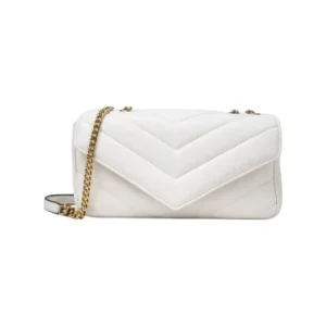 Desinerhandbagsny Elegant Quilted White Chain Shoulder Bag